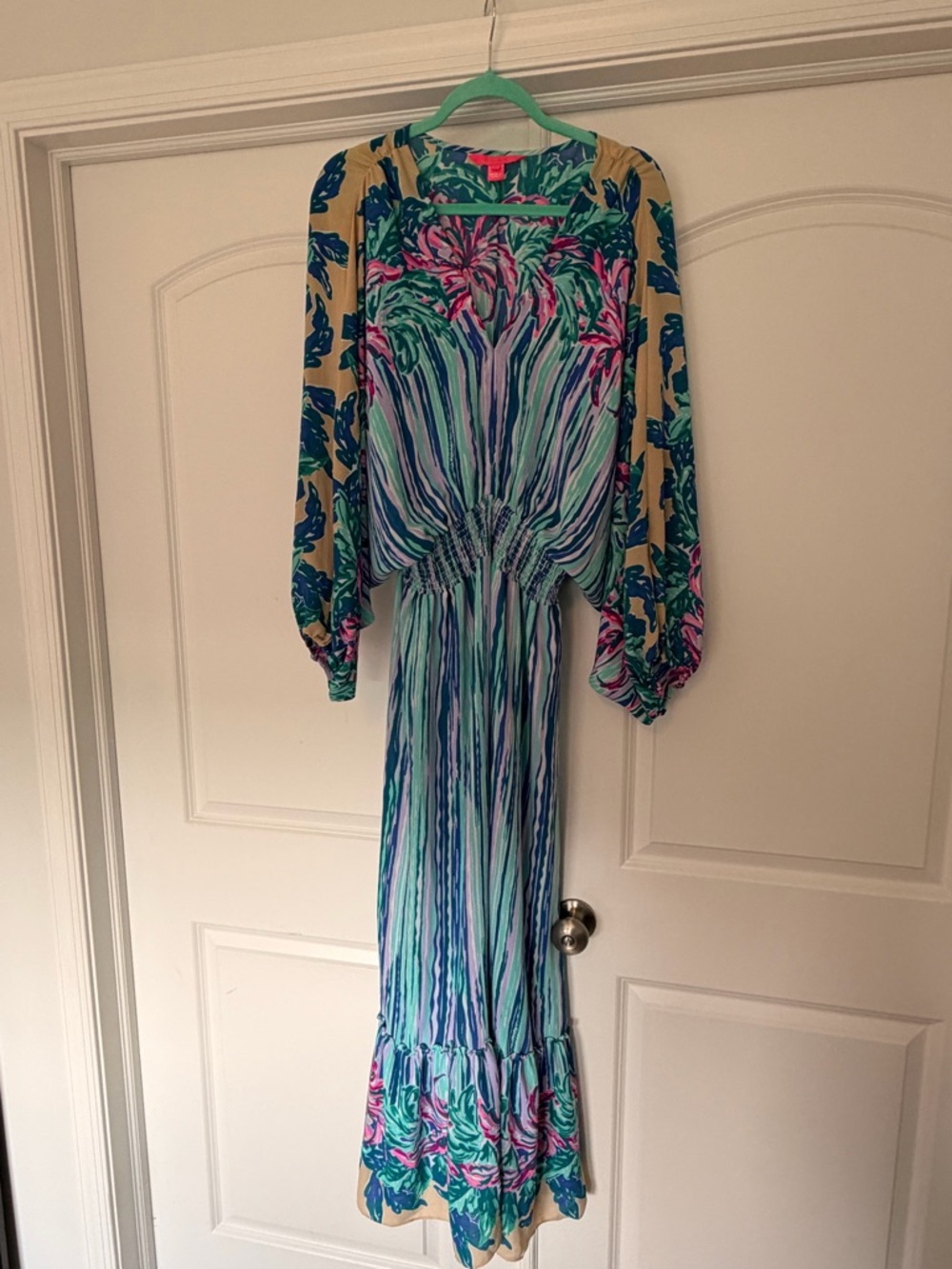 Lilly Pulitzer Alisha Dress “Shake Your Palm Palms” Size Large